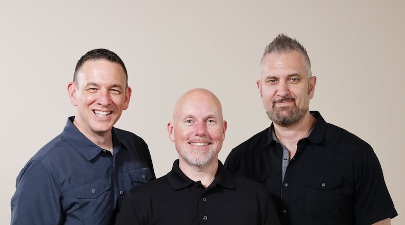 Dayton-based a cappella group NexDetour, which features Fourth Avenue members (left to right) Scott Dawson, Jim Brown and Ryan Holway, performs at Springboro Performing Arts Center in Springboro on Saturday, Oct. 7.