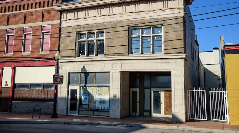 Exterior of the Midget Theatre Building, located at 1021-1025 W. Third St. in the Wright Dunbar Business District (West Third Street Historic District on the National Register of Historic Places).
Tom Gilliam