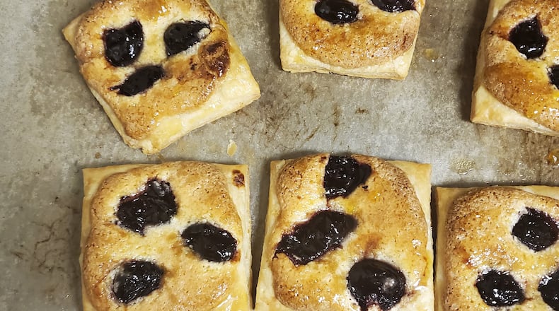 Cherry Frangipane Tartlets made by Say Yes Cakes, which is gearing up to open on Wayne Avenue near Belmont High School.