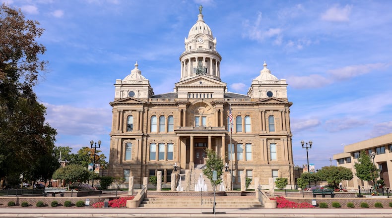 The Miami County commissioners’ said it’s time to say good-bye to a historic red oak tree located on the County Courthouse lawn in Troy. BRYANT BILLING/STAFF