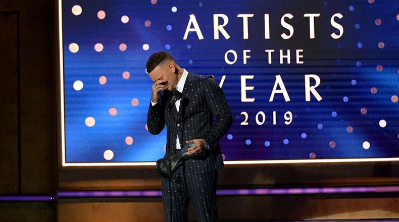 NASHVILLE, TENNESSEE - OCTOBER 16: Honoree Kane Brown accepts an award onstage during the 2019 CMT Artist of the Year at Schermerhorn Symphony Center on October 16, 2019 in Nashville, Tennessee. (Photo by Jason Kempin/Getty Images for CMT/Viacom)