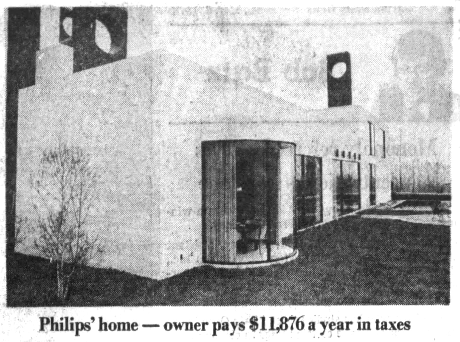 Harrison Twp. millionaire-industrialist Jesse Philips wanted property taxes on his six-year-old hill-top mansion slashed by more than two thirds in 1976, because, his lawyers say, his neighborhood was in decline. DAYTON DAILY NEWS ARCHIVES