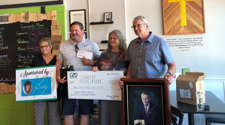 Ellen Slone Farthing, Jen Shumway and Bob Montgomery were 2021 Betty Good Human award winners. Each recipient gets to donate money to a charity or charities of their choice. This year, each recipient gave $2,000 to their chosen charity or organization. Montgomery's children received the award in his honor. STAFF/BONNIE MEIBERS