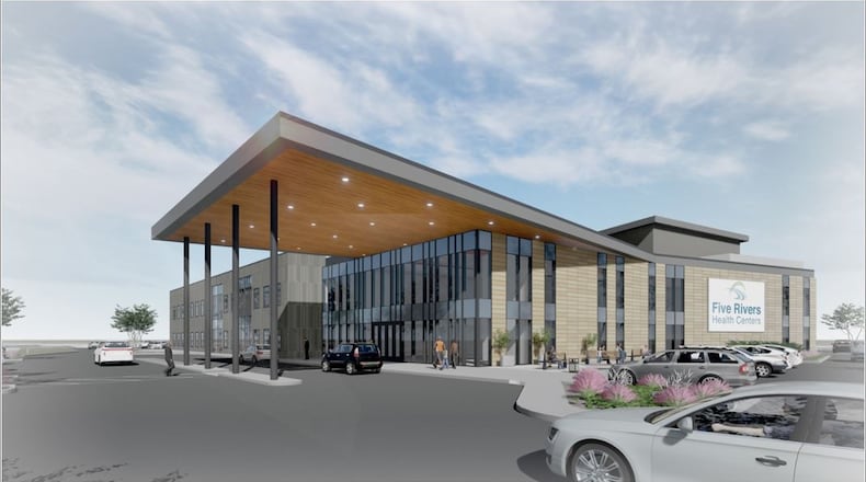 A rendering of the proposed new Five Rivers Health Centers facility at 721 Miami Chapel Road. CONTRIBUTED