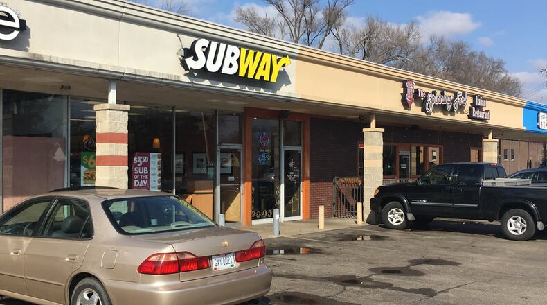 Police said a male brandished a handgun and jumped the counter Friday night at this Subway restaurant on Verity Parkway in Middletown before chasing two employees out of the restaurant. No money was stolen in the incident, according to police. ED RICHTER/STAFF