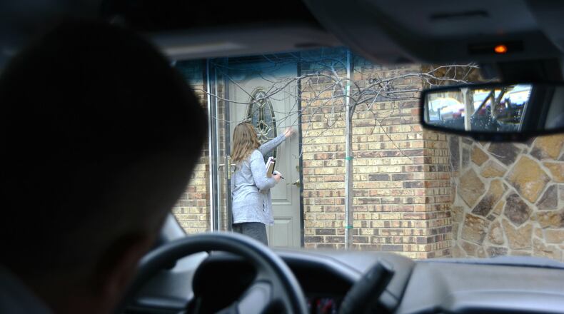 The Fairfield Quick Response made 37 home visits in 2018, making contact with 25 people who suffered from addiction. Nine of those 25 agreed to some type of counseling or treatment. Victoria Hensley, a care coordinator with the Heroin Hope Line, goes out with the Fairfield QRT to help people find the help they need. MICHAEL D. PITMAN/STAFF