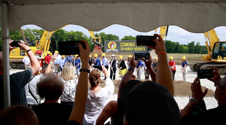 The ground breaking ceremony for Ohio's first Buc-ee's being built in Huber Heights at the intersection of Ohio Route 235 and Interstate 70 Thursday, August 8, 2024. BILL LACKEY/STAFF