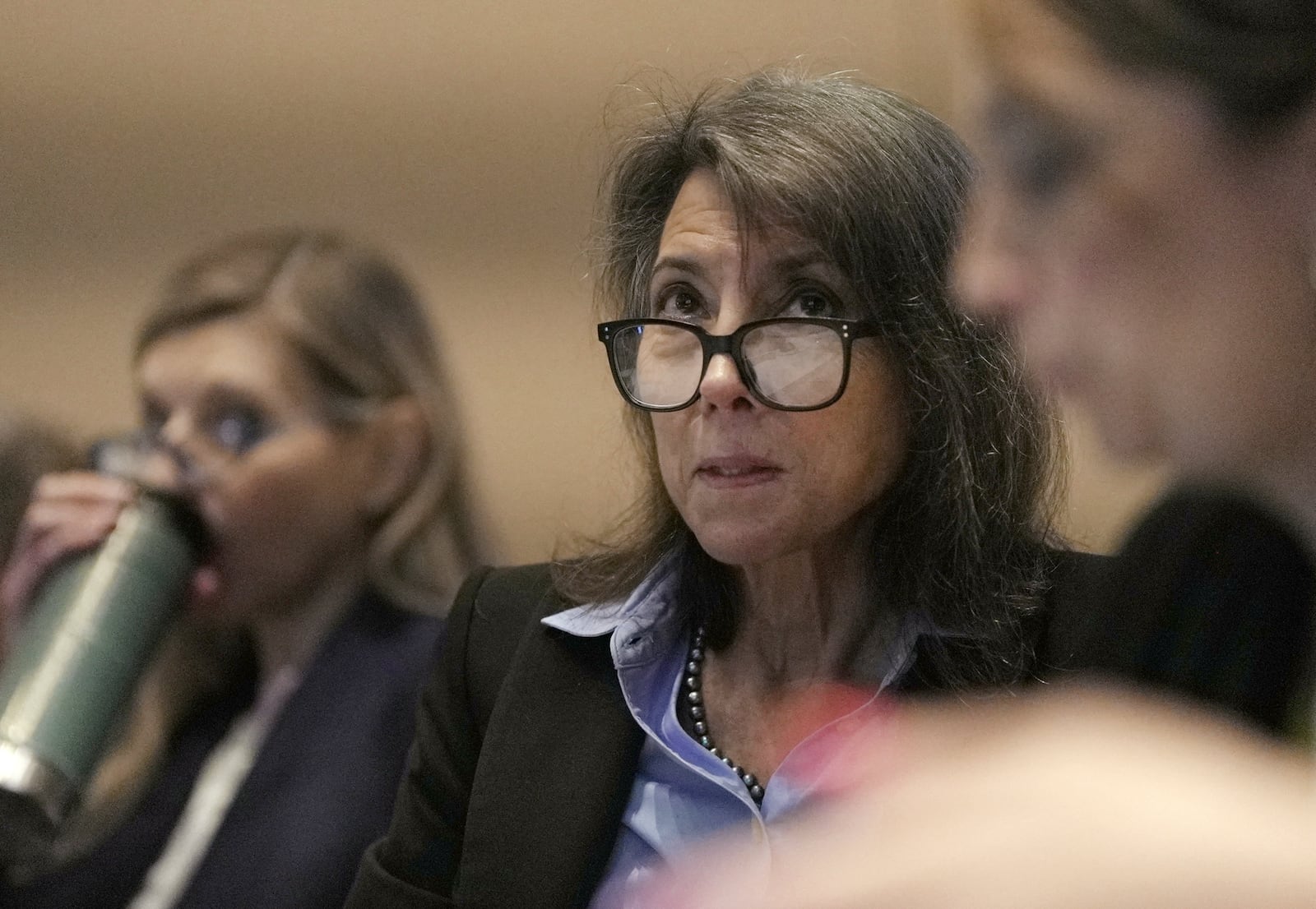 Lyn Redwood, a nurse practitioner who once ran the anti-vaccine group that Kennedy founded, attends a meeting of the Advisory Committee on Immunization Practices at the Centers for Disease Control and Prevention in Atlanta on Thursday, June 26, 2025. (AP Photo/Shelby Lum)