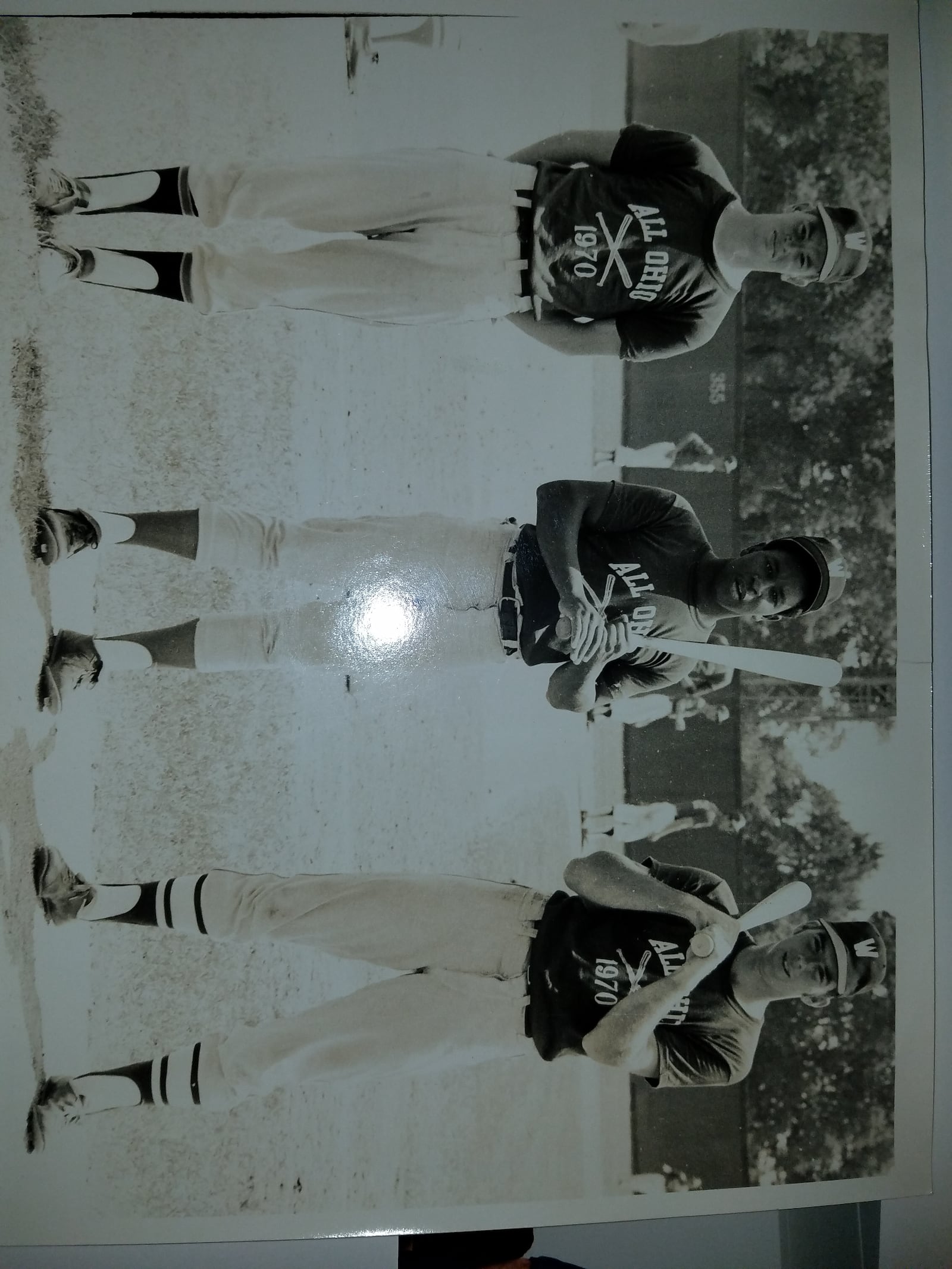 Area Class AA All-Ohio baseball players in 1970 were Gary Wright of Fairborn Baker (left), Charlie Sorey of Stebbins (center) and Paul Kurpiel of Chaminade.  CONTRIBUTED PHOTO