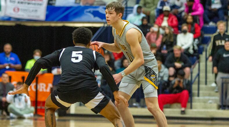 Gabe Cupps helped lead Centerville to victory at Flyin' To The Hoop on Sunday and will lead his team against Akron St. Vincent-St. Mary on Saturday. Jeff GIlbert/CONTRIBUTED