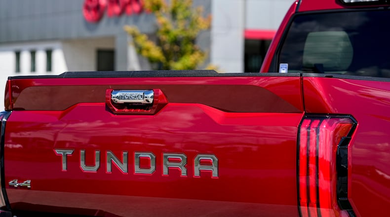 FILE - A view of a 2024 Toyota Tundra 4x4 truck, Thursday, Aug. 17, 2023, in Kennesaw, Ga. (AP Photo/Mike Stewart, File)