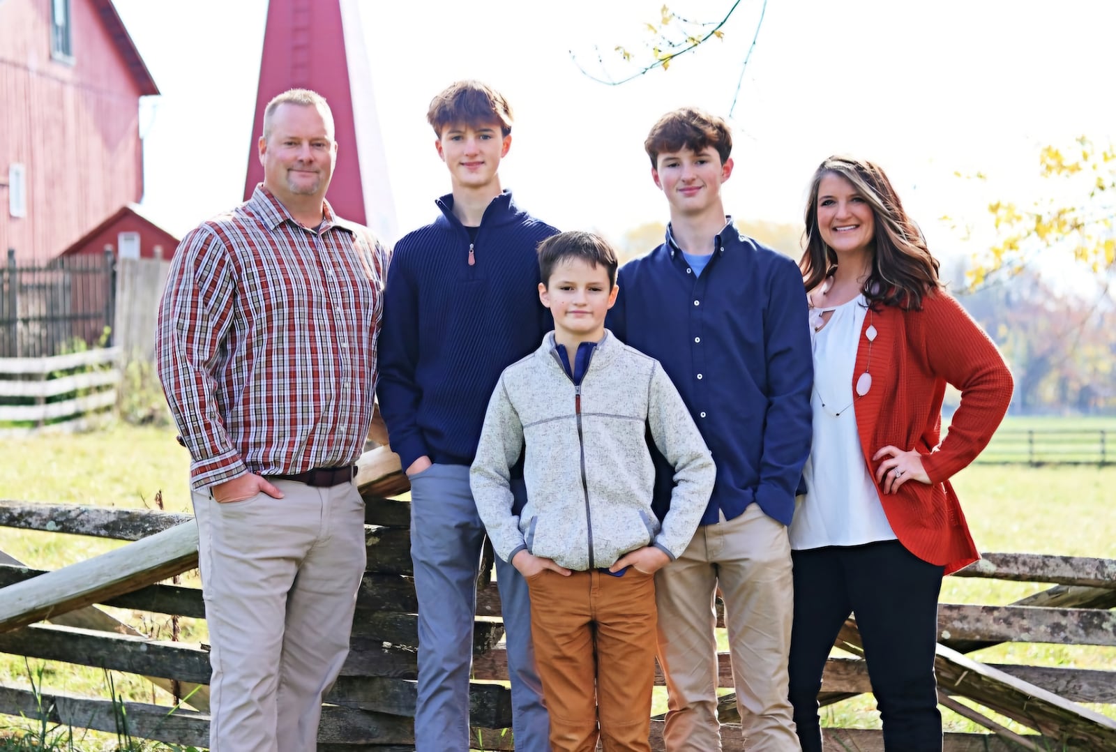 Katie Grothaus with her family in fall of 2024. Left to right: husband Brad, son Kael (18), son Lincoln (16) and son Korben, (12). Besides her students, Grothaus says her sons' experiences with career planning also inspired her career change. CONTRIBUTED