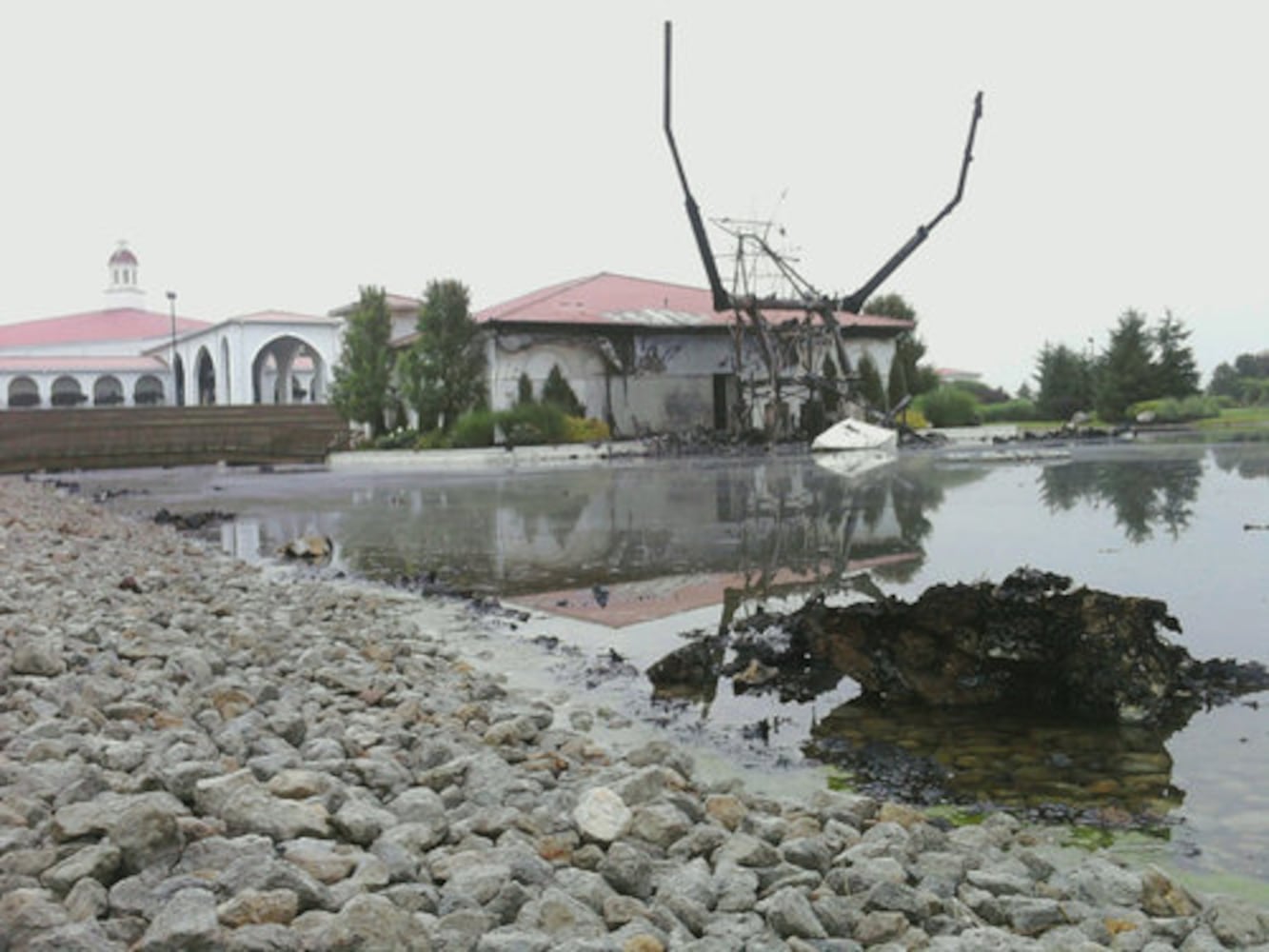 Frame of Jesus statue removed