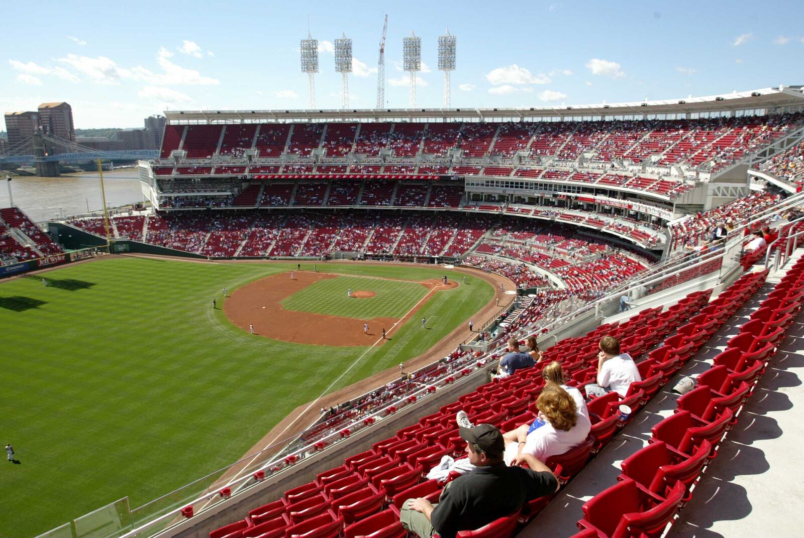 There are a lot of empty seats at Great American Ball Park as the Reds hosted the Montreal Expos. This is the last series of the year for the Reds as the season ends Sunday.