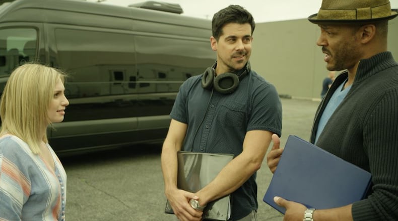 Dayton graduate Dave M. Matthews' “Ernesto’ Manifesto” will premiere Thursday, Jan. 9, 2020 at Mann’s Chinese Theatre in Hollywood. Vandalia-Butler High School grad Tabitha Caulfield is featured in the film. She is pictured with actors Adam Huss and Randy J. Goodwin.