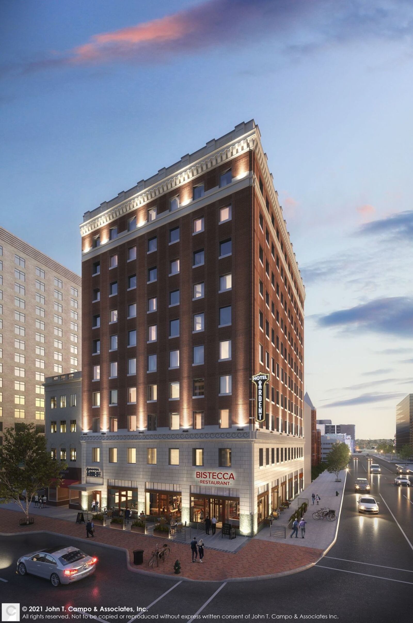 A rendering of the Hotel Ardent at 137 N. Main St. in downtown Dayton. CONTRIBUTED