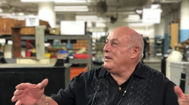 Sandy Mendelson inside the eight-story building on East First Street he recently sold to Crawford Hoying, one of the Water Street developers. CORNELIUS FROLIK / STAFF