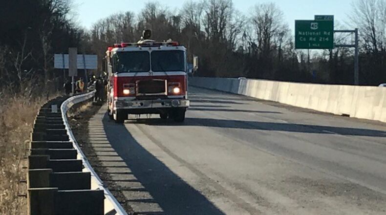 Chuck Dickens Jr. side-swiped another vehicle Sunday morning on Interstate 70 near mile marker 211 in Belmont County, police said. He later was found dead. CONTRIBUTED / WTRF-TV