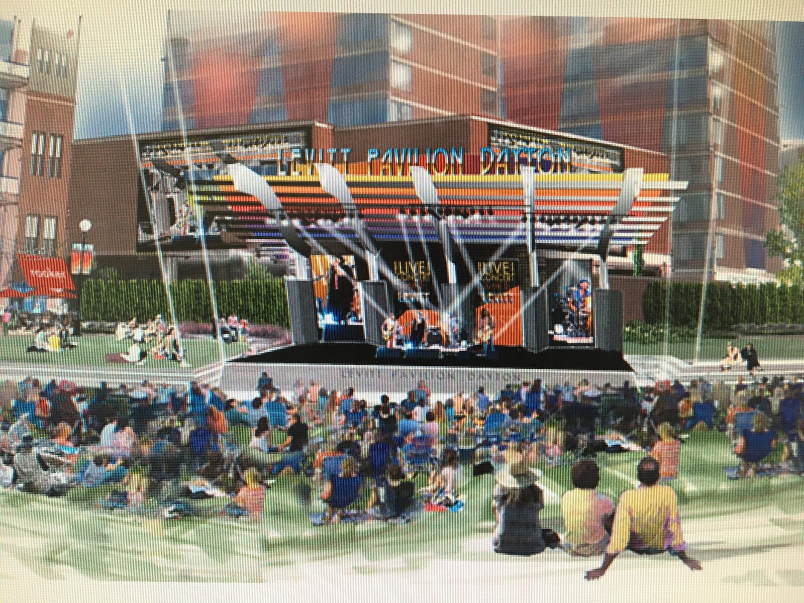 An artist’s rendering of what the Dayton Levitt Pavilion could look like. SUBMITTED