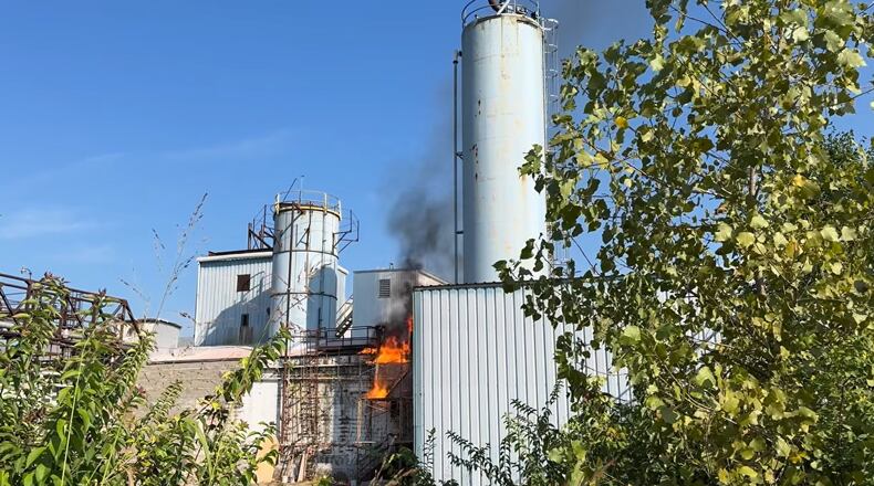 A “gas-fed structure fire” at Franklin Yards in Franklin on Tuesday resulted in one injury. Firefighters had put out the fire by 10:42 a.m. Tuesday morning. No information has been released about the cause of the fire or the identity of the injured person. COURTESY OF THE CITY OF FRANKLIN