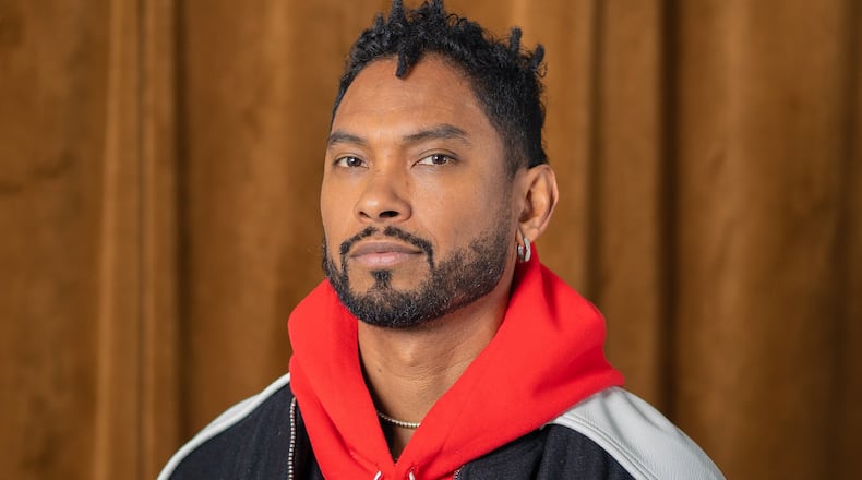 Miguel poses for a portrait in New York on Oct. 14, 2025. (AP Photo/Gary Gerard Hamilton)