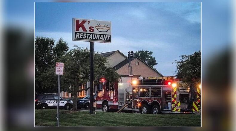 K’s Restaurant in Brookville sustained heavy damage July 3 after a fire. JIM NOELKER/STAFF PHOTO