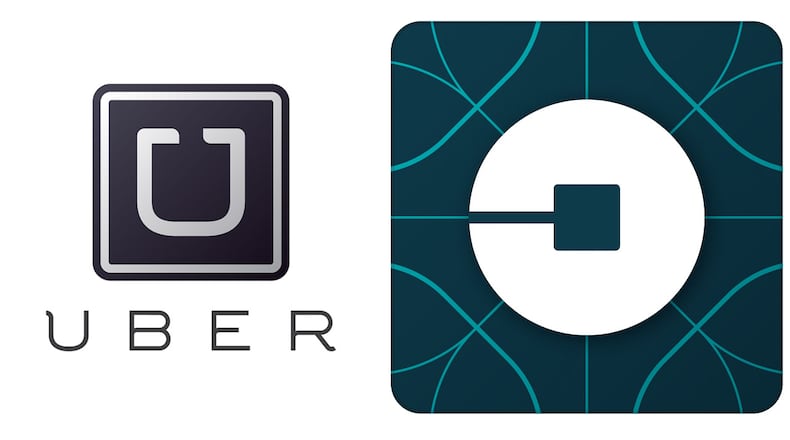 Uber, the San Francisco-based mobile ride company, changed its logo and app icon from the old version (on the left) to the new design (on the right), and the Internet's response has been less than positive. (Source: Uber)