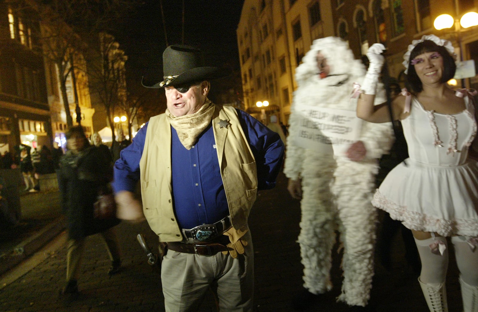 Doug Sorrell of Miamisburg came to HauntFest on Fifth as John Wayne. The annual Halloween event brought out the costumes, both silly and spooky, to Dayton's Oregon District on Oct 31.
