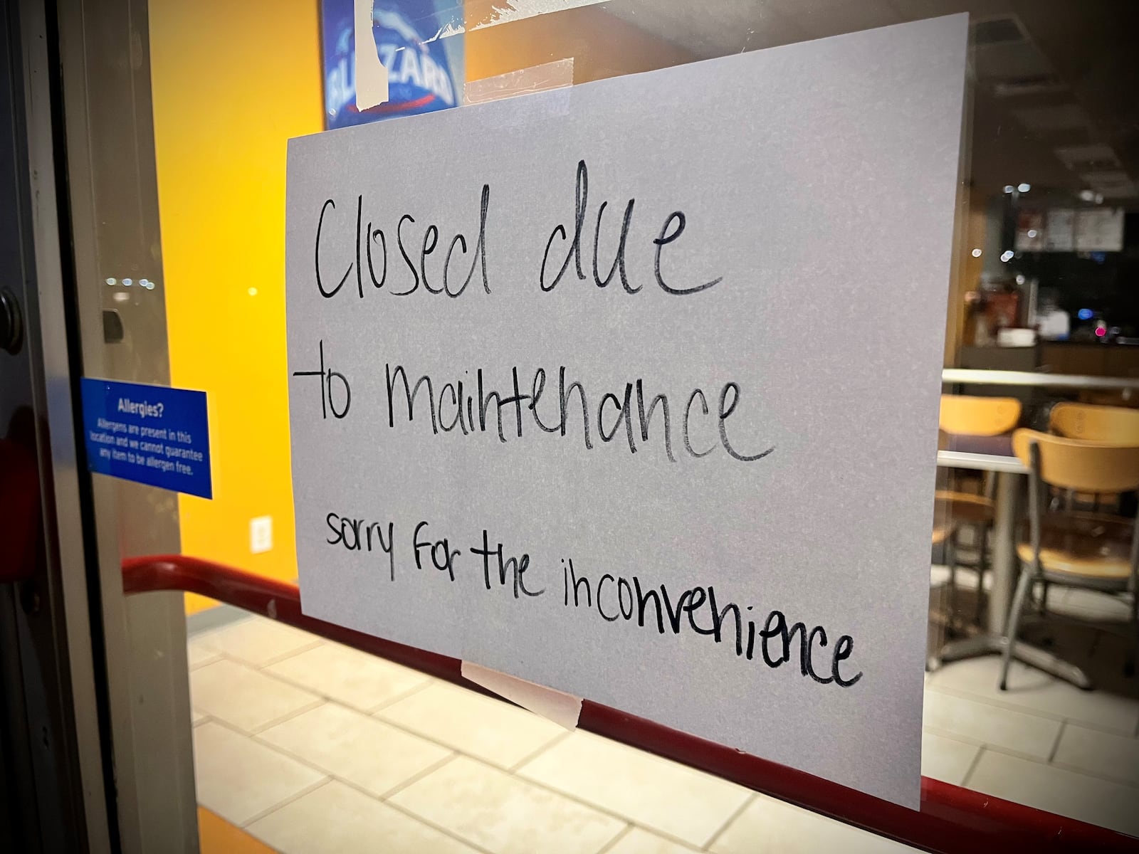 Dairy Queen on East Dorothy Lane in Kettering is “closed due to maintenance,” according to a sign posted at the business. NATALIE JONES/STAFF