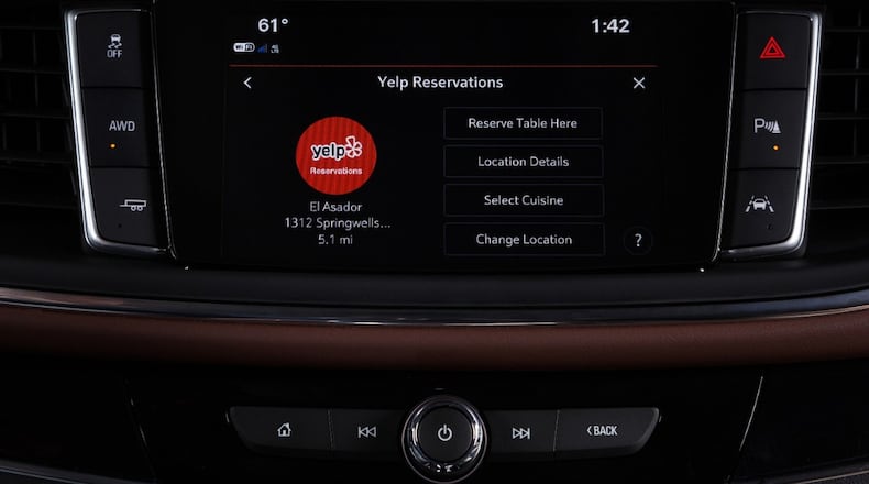 With just a few taps on the infotainment touchscreen, Buick drivers can reserve a table at a restaurant for up to 10 people. (Photo by Jeffrey Sauger for Buick)