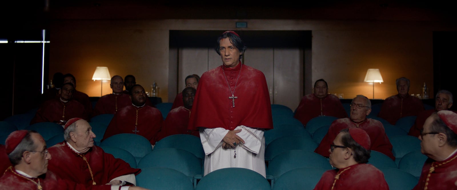 This image released by Focus Features shows Carlos Diehz in a scene from "Conclave." (Focus Features via AP)