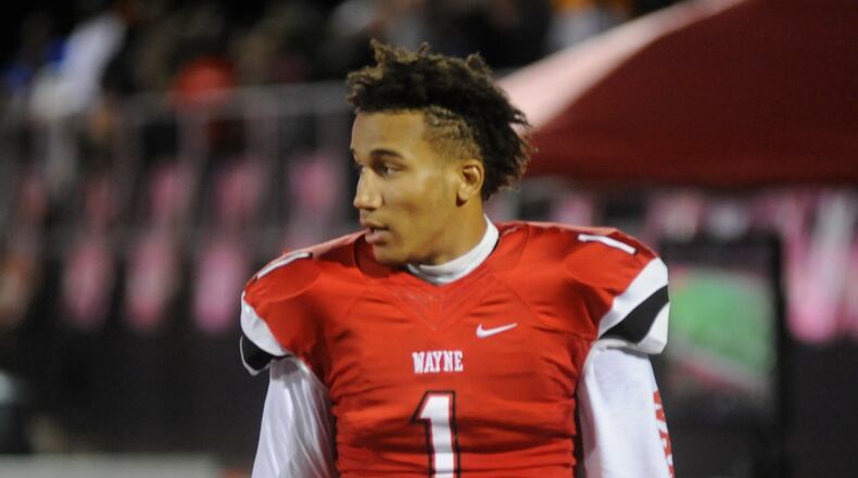 Wayne’s L’Christian “Blue” Smith caught a TD pass with 14.6 seconds left Friday to send Wayne past Fairmont 35-28. FILE PHOTO