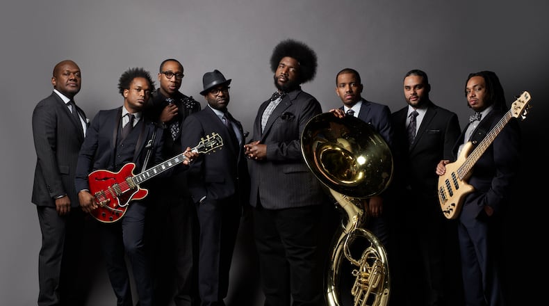 THE TONIGHT SHOW STARRING JIMMY FALLON -- Season: 5 -- Pictured: (l-r) James Poyser, Kirk Captain Kirk Douglas, Frank Knuckles Walker, Tariq Black Thought Trotter, Ahmir "Questlove" Thompson, Damon Tuba Gooding Jr. Bryson, James Kamal Gray, Mark Kelley -- (Photo by: Mark Seliger/NBC)