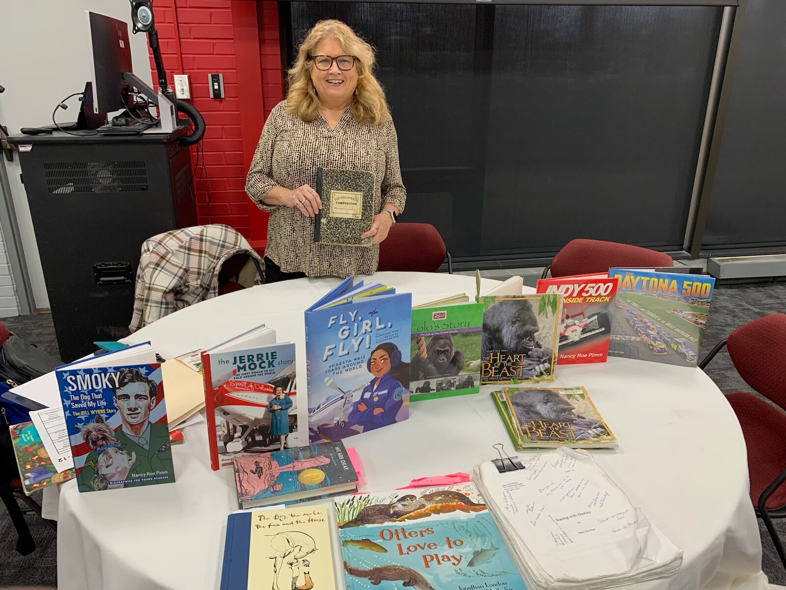 Author Nancy Roe Pimm participated in the Young Authors’ Conference, which took place April 4 by the Clark County Educational Service Center (ESC). Brooke Spurlock/Staff
