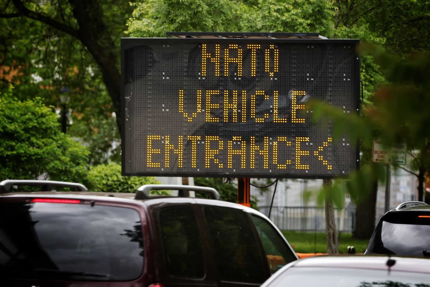 Police and security checkpoints around NATO Village