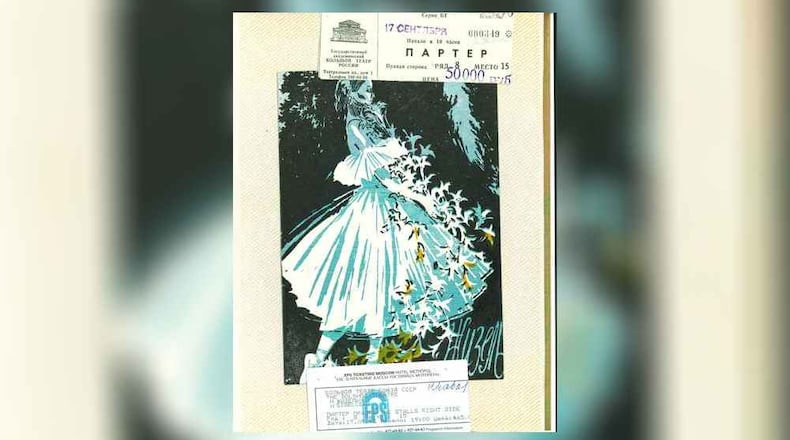 A copy of the program from the 1995 performance of Giselle at the Bolshoi in Moscow. CONTRIBUTED