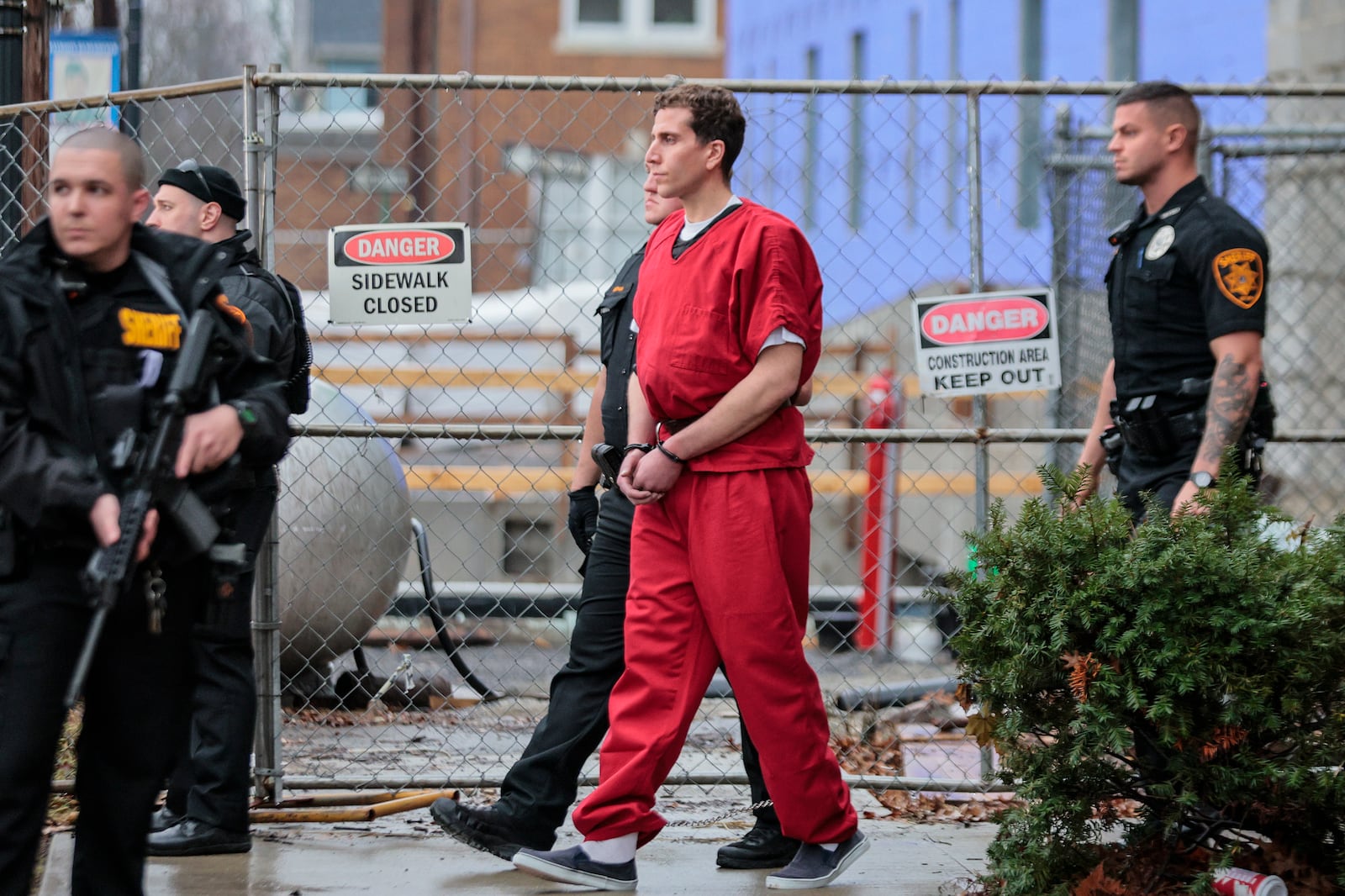 FILE - Bryan Kohberger, facing first-degree murder charges in the deaths of four University of Idaho students last fall, is taken by sheriff's deputies from the Monroe County Courthouse in Stroudsburg, Pa., Tuesday, Jan. 3, 2023. (Steven M. Falk/The Philadelphia Inquirer via AP, File)