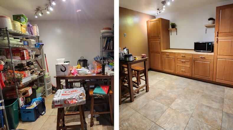Before and after inside Cheryl Multhopp's Beavercreek home. She did a refresh to declutter and organize multiple spaces. CONTRIBUTED