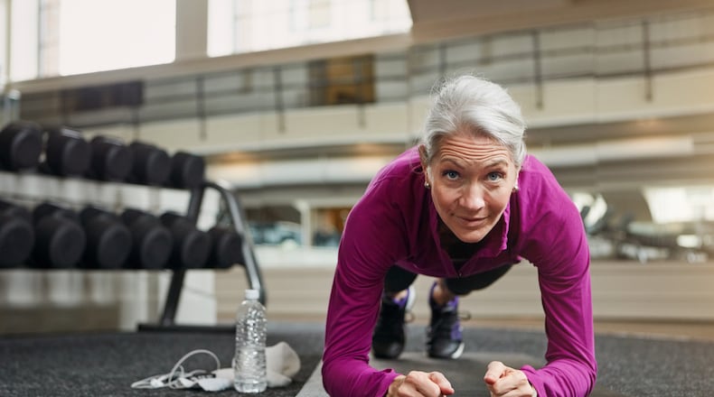 Planks involve the entire body and targets the core. Place forearms on the floor with elbows positioned under the shoulders. Then lift the hips so that the body makes a straight line from toes to head. iSTOCK/COX