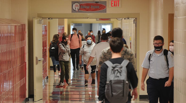 Hallways at Stebbins high school are less crowded because the students are on a rotating daily schedule. MARSHALL GORBY\STAFF