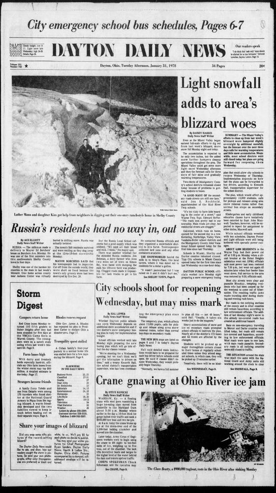 Winter Blizzard of 1978 Dayton