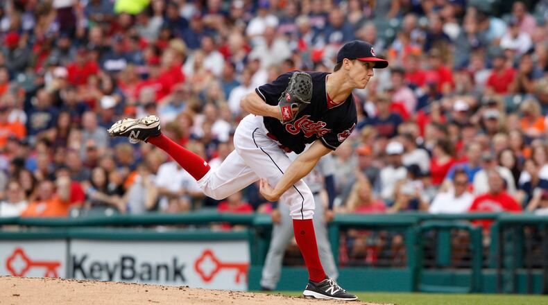 CLEVELAND, OH - SEPTEMBER 17: Kyle Crockett #57 of the Cleveland Indians pitches against the Detroit Tigers in the second inning at Progressive Field on September 17, 2016 in Cleveland, Ohio. The Indians defeated the Tigers 1-0 in 10 innings. (Photo by David Maxwell/Getty Images)