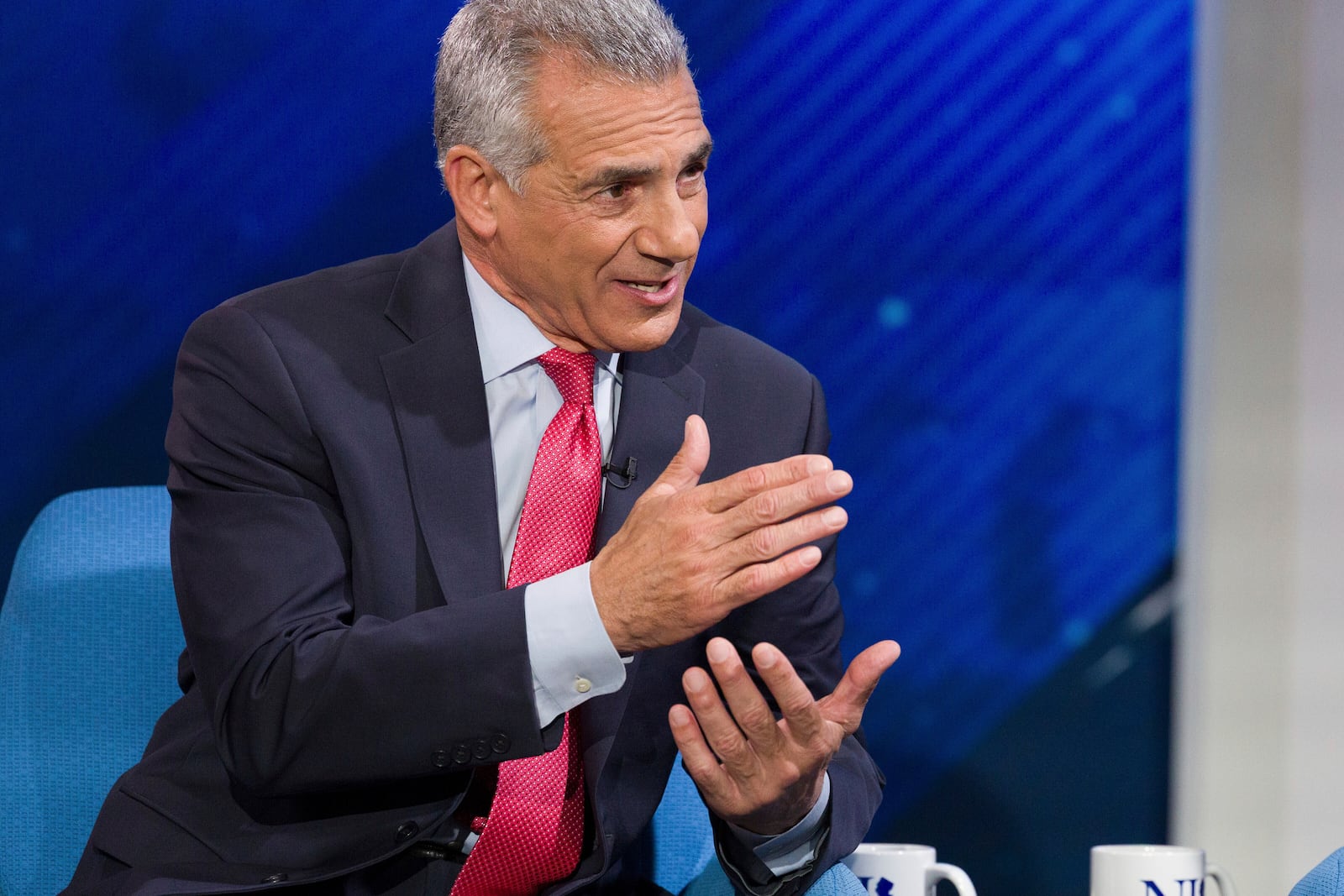 FILE - Candidate and former Assemblyman Jack Ciattarelli discusses the issues at the New Jersey Republican gubernatorial primary debate, at NJ PBS Studios, Wednesday, May 7, 2025, in Newark, N.J. (Steve Hockstein/NJ Advance Media via AP, Pool, File)