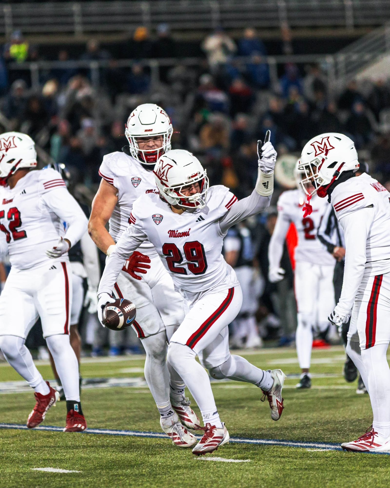 The Miami RedHawks beat Buffalo 37-20 on Wednesday night in Buffalo. MIAMI ATHLETICS PHOTO