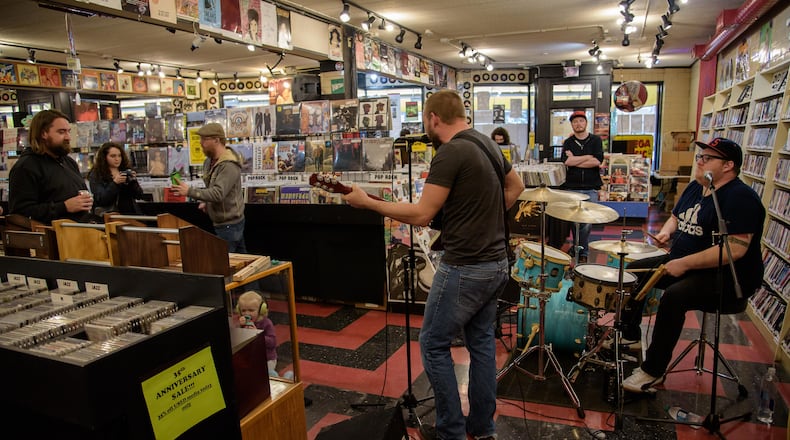 April's First Friday events included the opening of Beaute Box and re-opening of Spice Paradise, A Kentucky-Derby themed fashion show put on by BRIM and Clash, and a 35th anniversary party for Omega Music. Yellow Cab Tavern hosted its annual Crafty Con featuring over 30 artisans, while the Dayton Visual Arts Center previewed its annual Art Auction. Another local artist, photographer Laura James, held an opening reception for her space at Crane Studios Market. PHOTO / TOM GILLIAM PHOTOGRAPHY