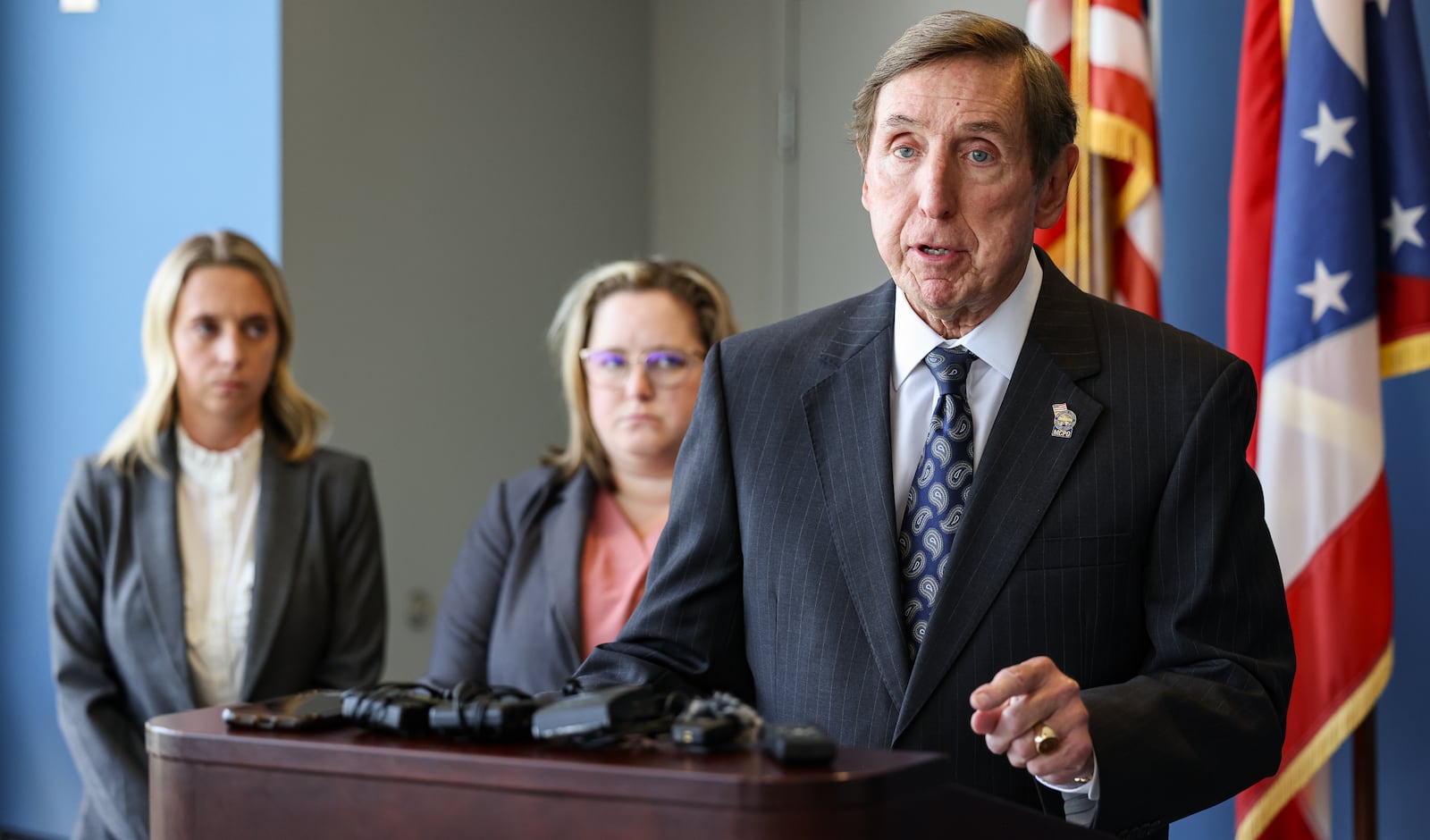 Montgomery County Prosecutor Mat Heck Jr. talks during a news conference on Wednesday, July 30 at the prosecutor's office in downtown Dayton. Heck announced a former Northmont bus driver has been indicted on 82 counts related to sexual assault of teenage boys. BRYANT BILLING / STAFF