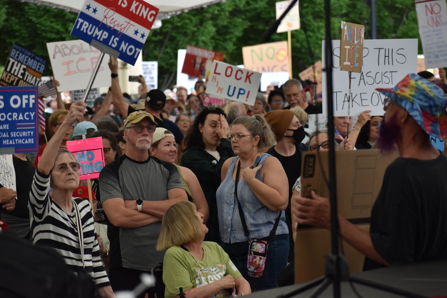 Dayton June 14, 2025 No Kings protest at RiverScape Pavilion