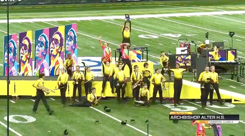 Archbishop Alter High School marching band was named Class A Champions at 2022 Bands of America Grand Nationals | PROVIDED