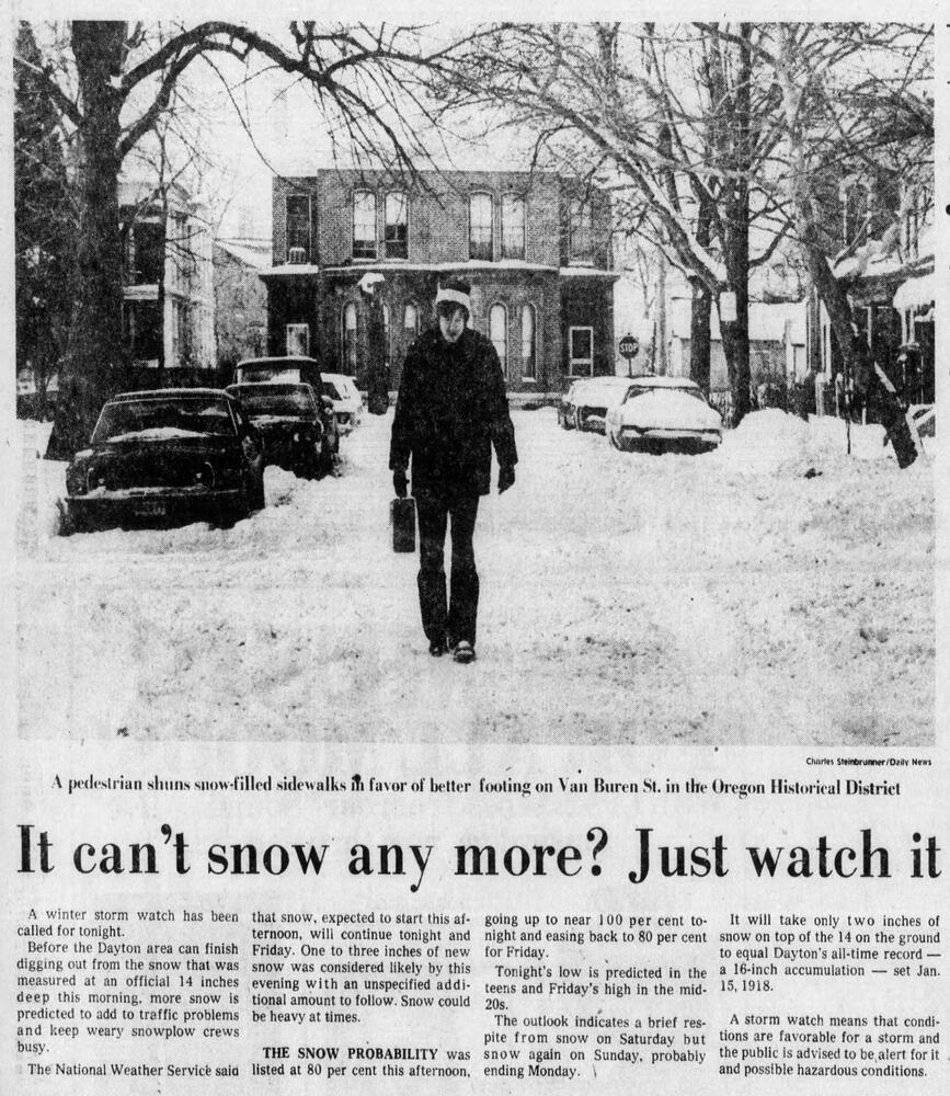 Winter Blizzard of 1978 Dayton