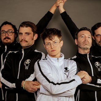 From left: David Watanabe, Mike Werthmann, Asche Pooler, Mike Patak, and James Lampe, of prog-punk band Abertooth Lincoln. BOBBY TEWKSBURY/CONTRIBUTED